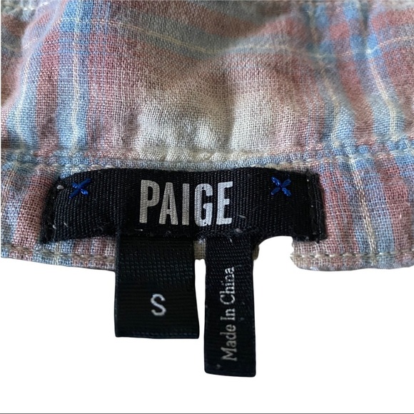 Paige Trudy Flannel Button Front Long Sleeve Pink Plaid Check Women Shirt Small - Picture 12 of 12